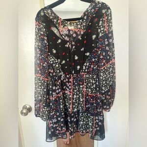 BCBGeneration Black Dress with Floral Design